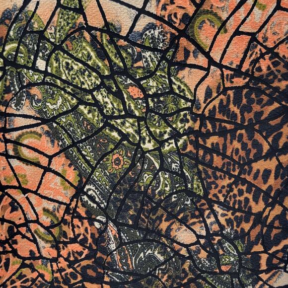 Robert Louis Blouse Womens Small V Neck Abstract Print Y2K Grunge - Picture 11 of 11